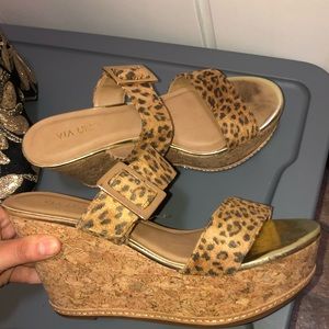 Animal print wedges